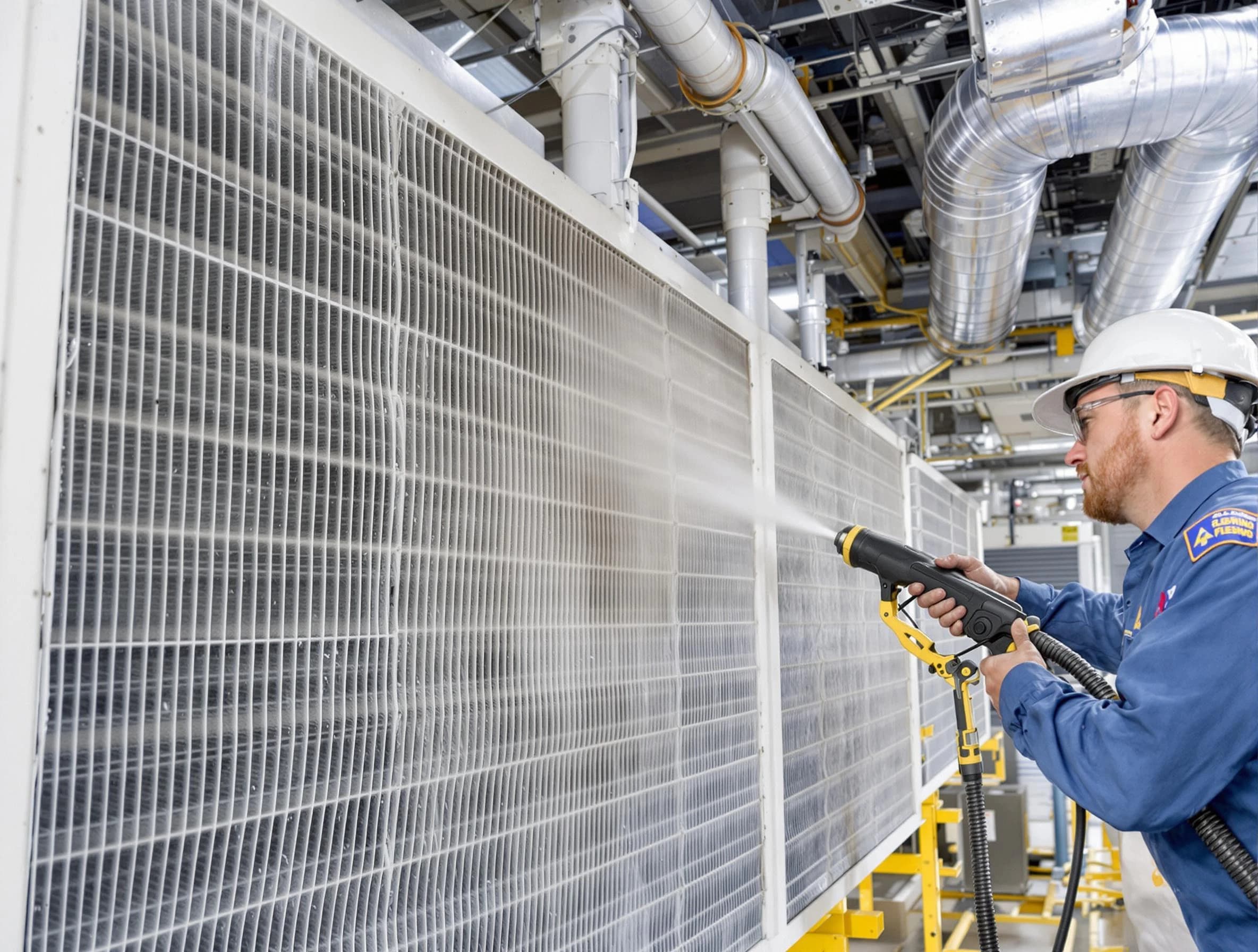 Professional commercial coil cleaning by Belmont Air Duct Cleaning in Belmont