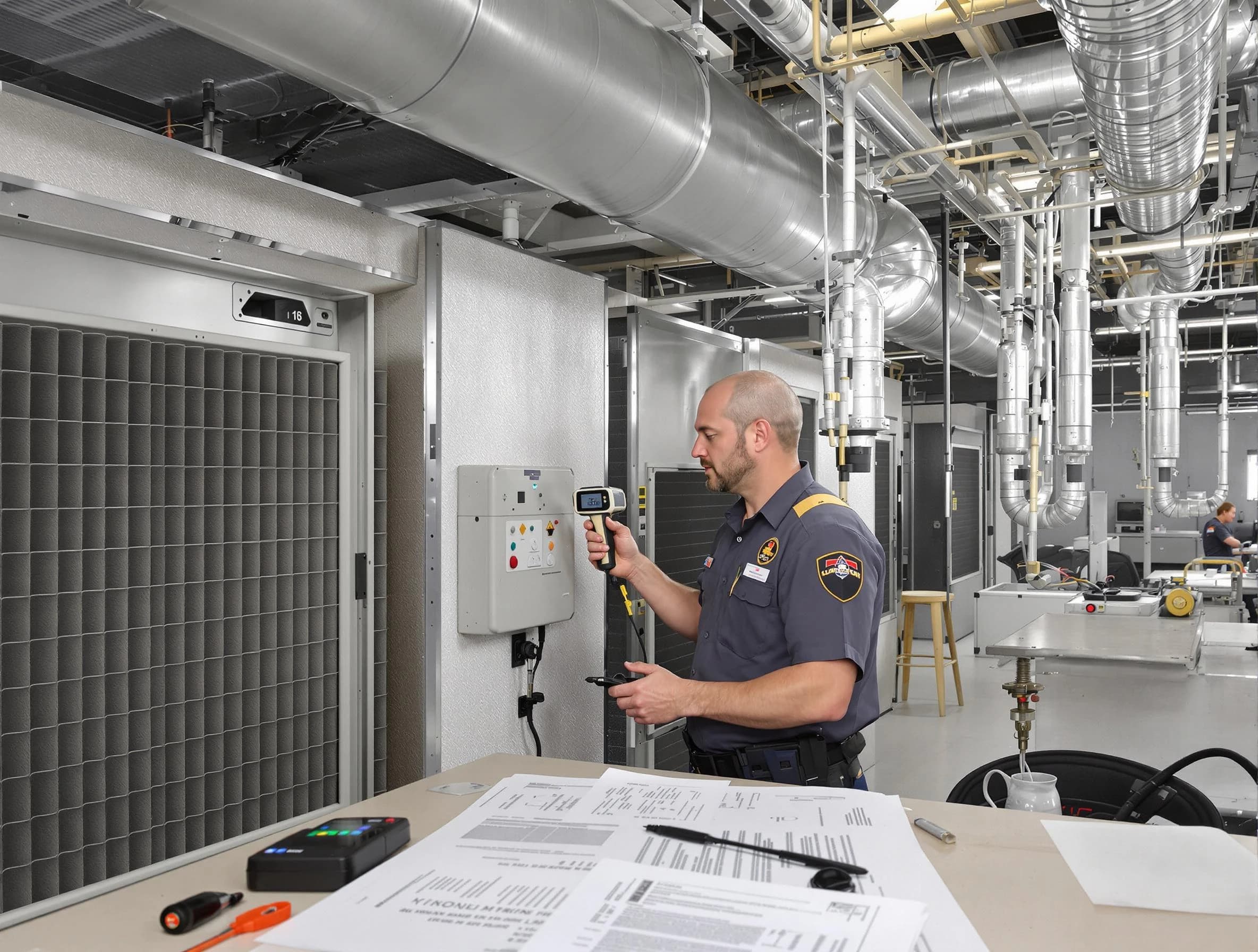 Professional filter system inspection by Belmont Air Duct Cleaning in Belmont