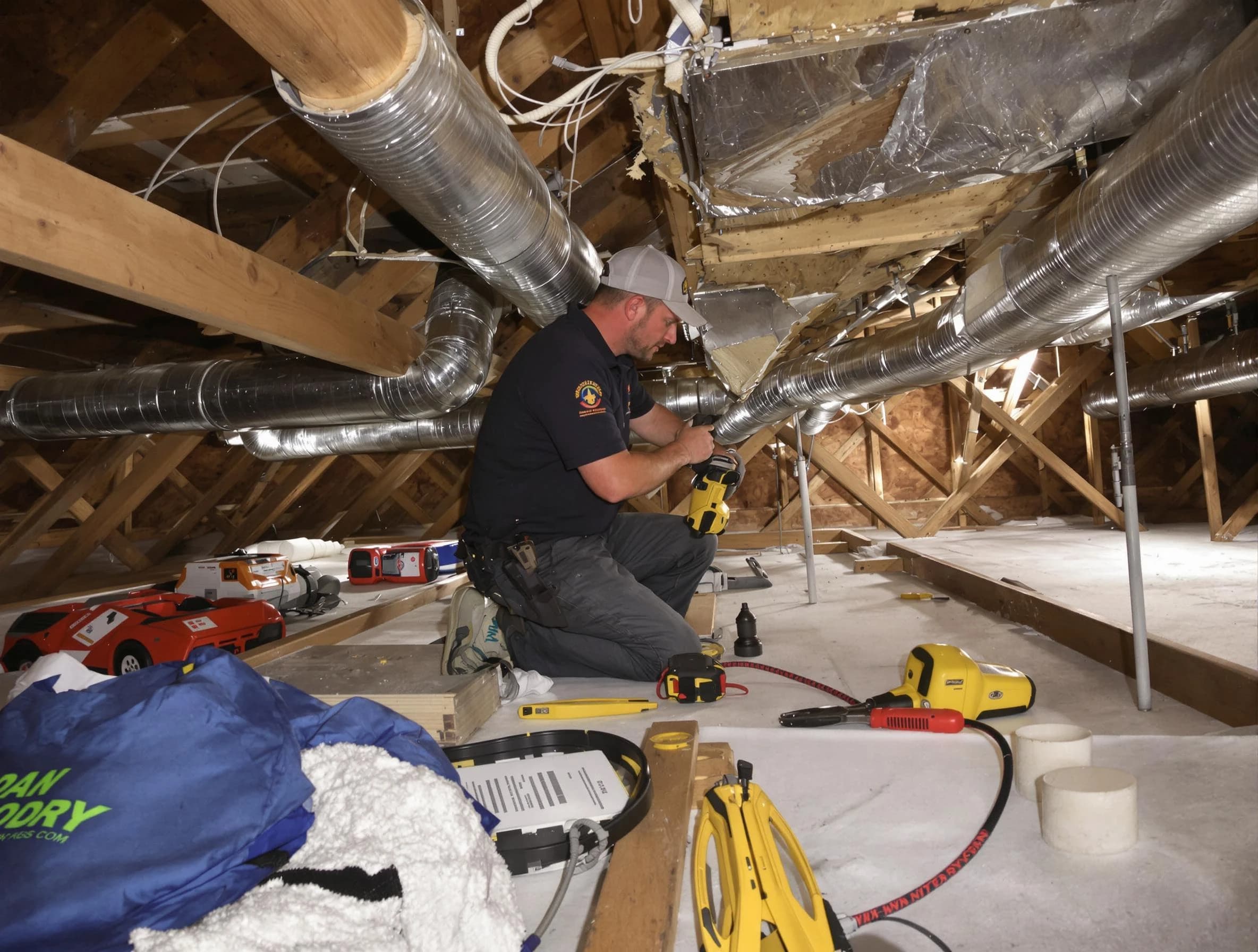 Professional air duct repair by Belmont Air Duct Cleaning in Belmont