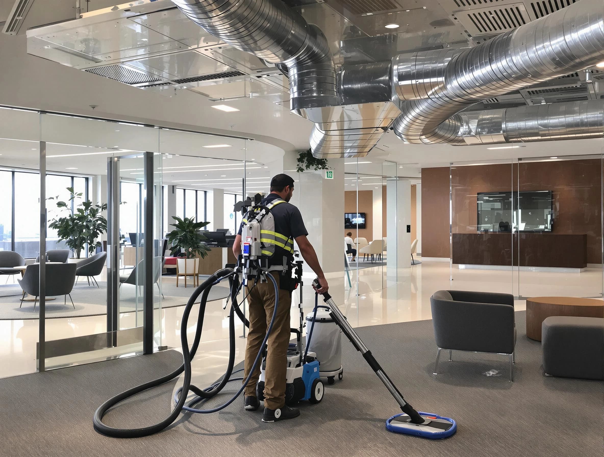 Commercial duct cleaning service by Belmont Air Duct Cleaning in Belmont