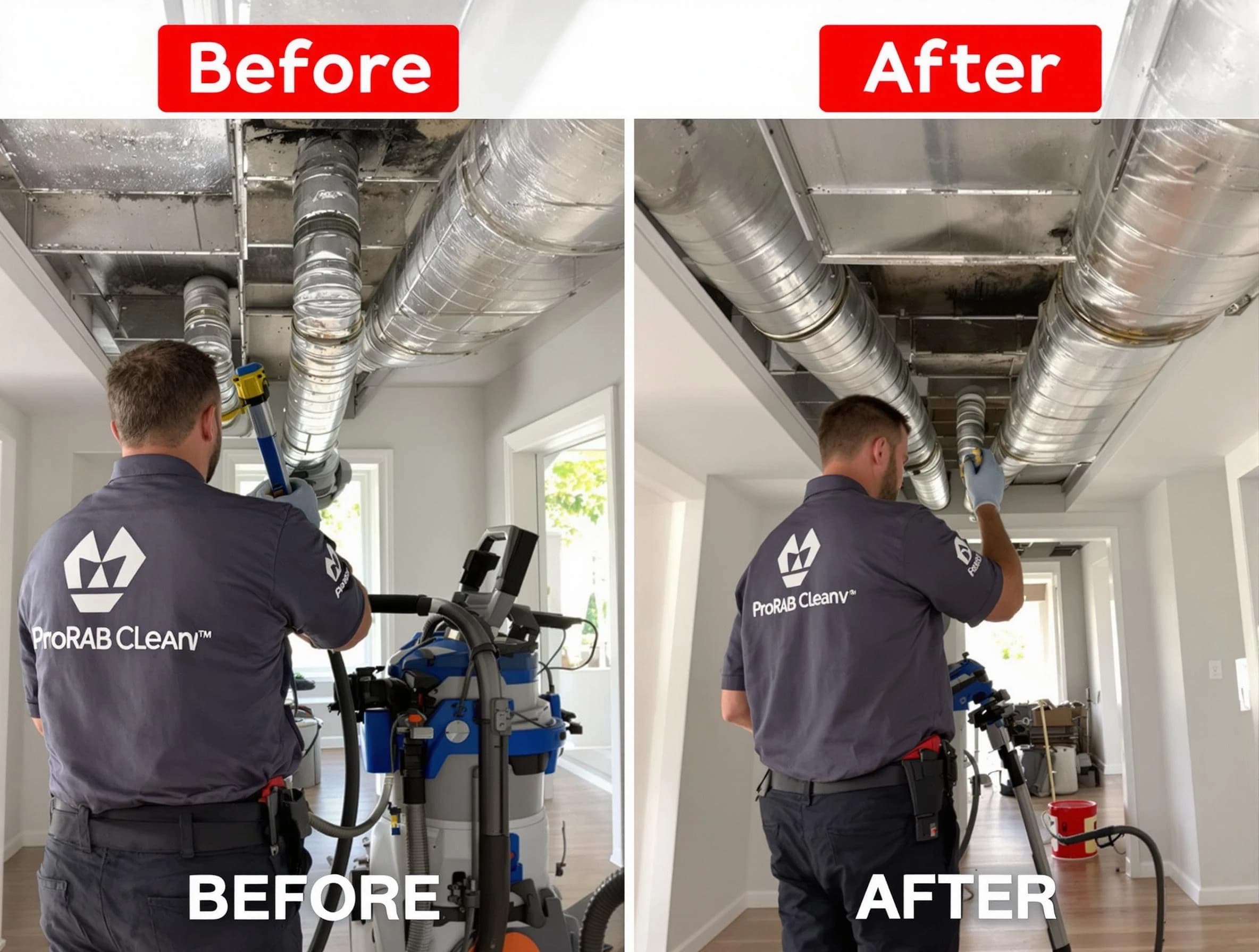 Belmont Air Duct Cleaning expert performing thorough residential duct cleaning in a Belmont home