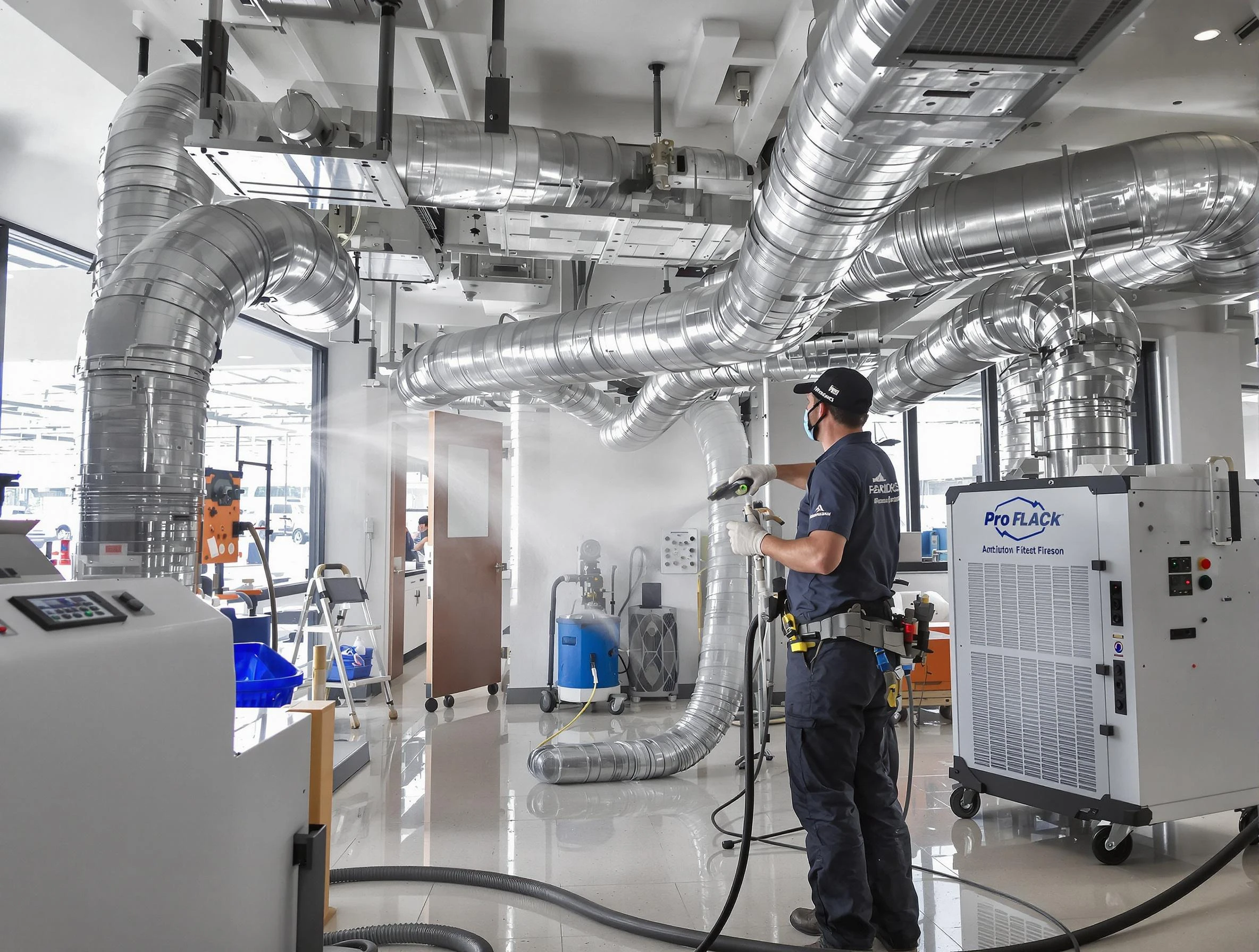 Negative Pressure Air Duct Cleaning in Belmont