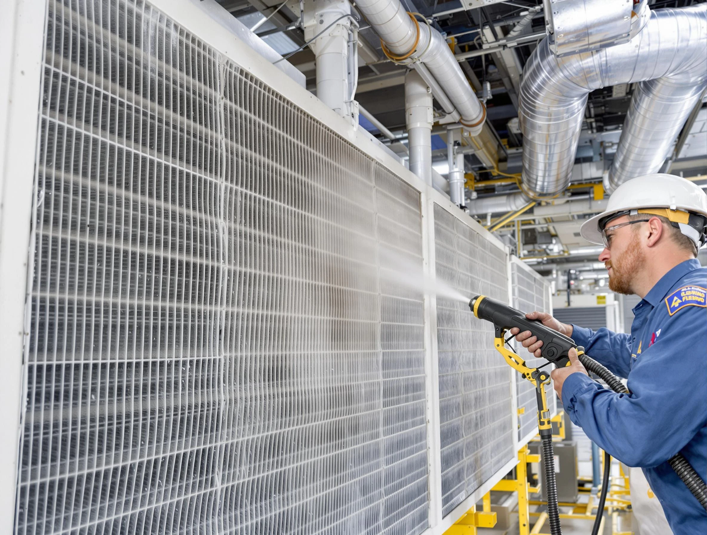 Professional commercial coil cleaning by Belmont Air Duct Cleaning in Belmont