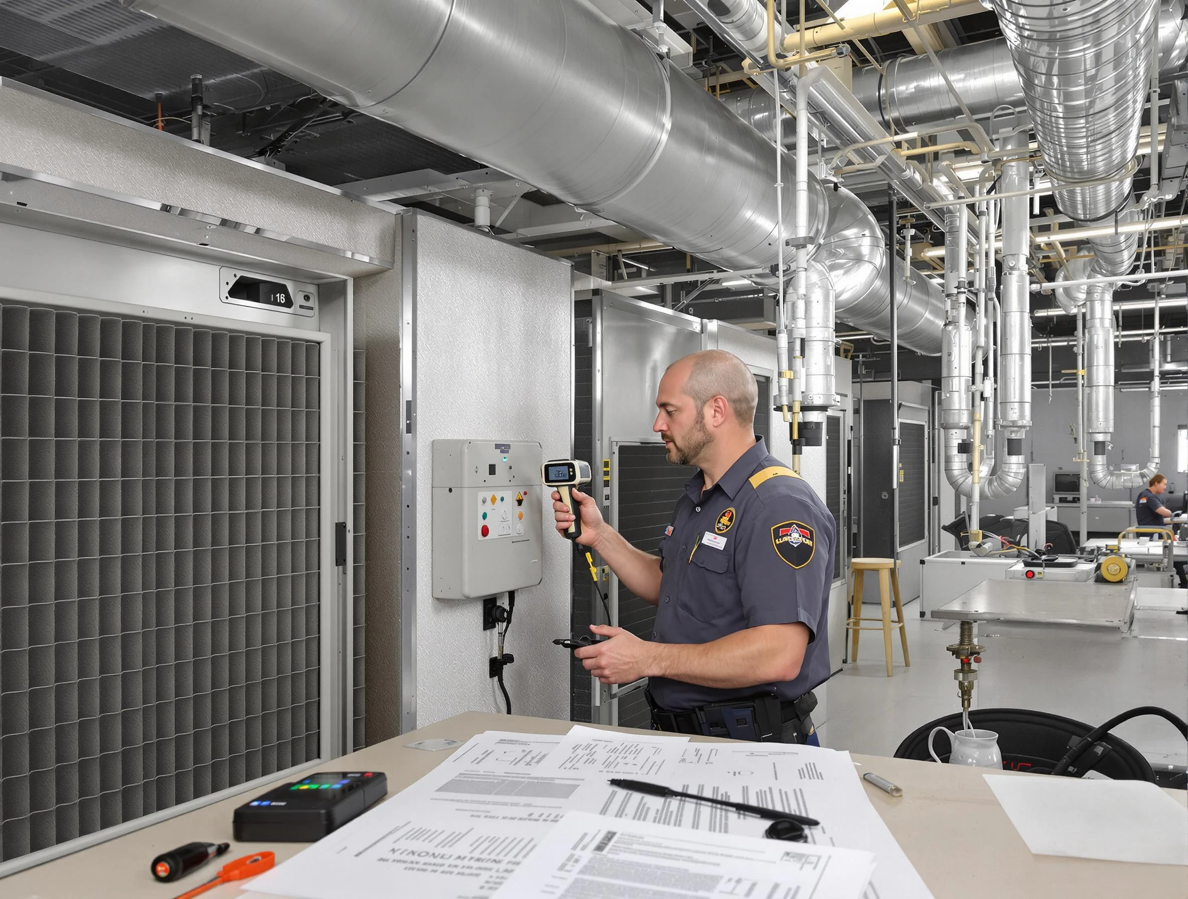 Professional filter system inspection by Belmont Air Duct Cleaning in Belmont